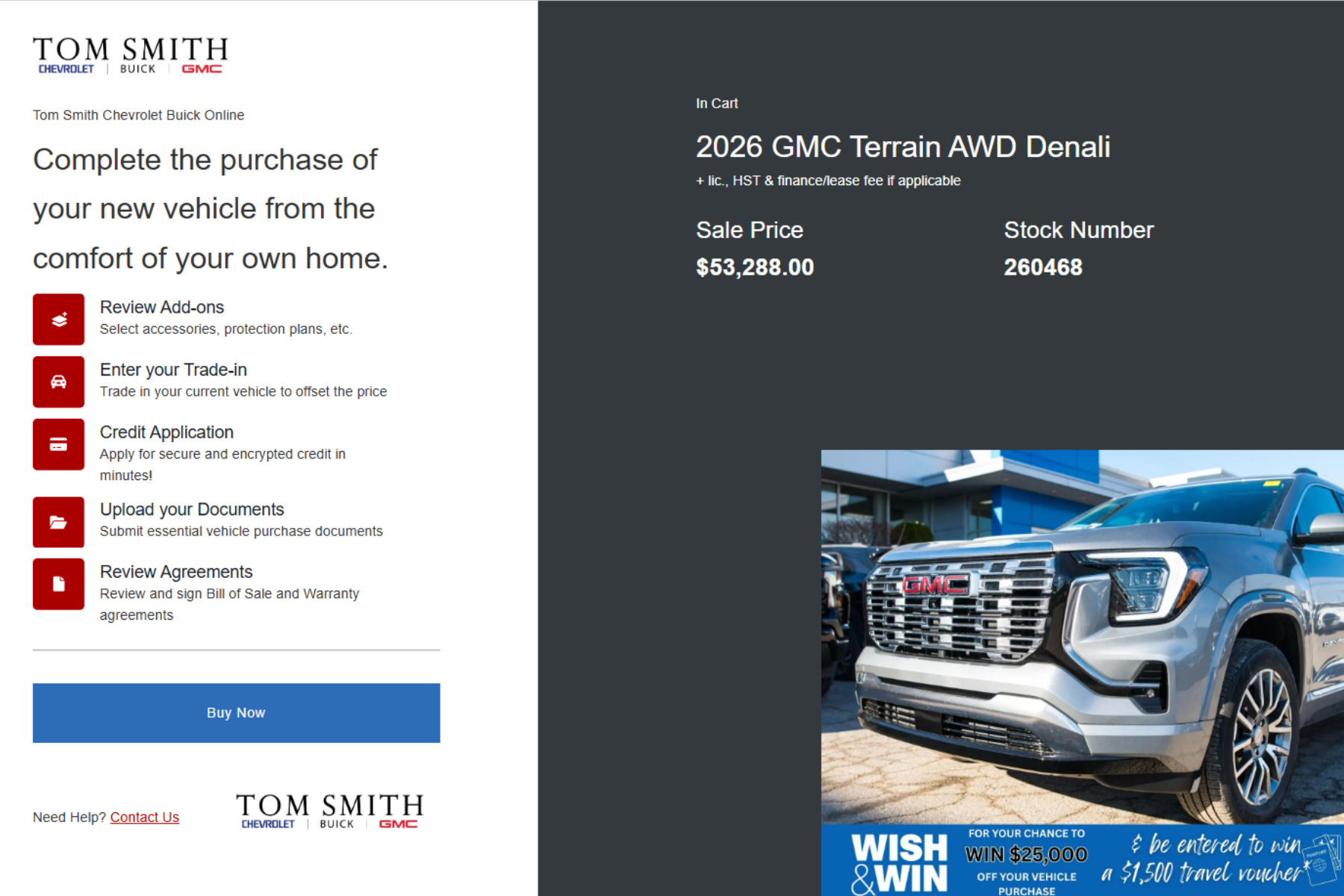 Buy a vehicle Online
